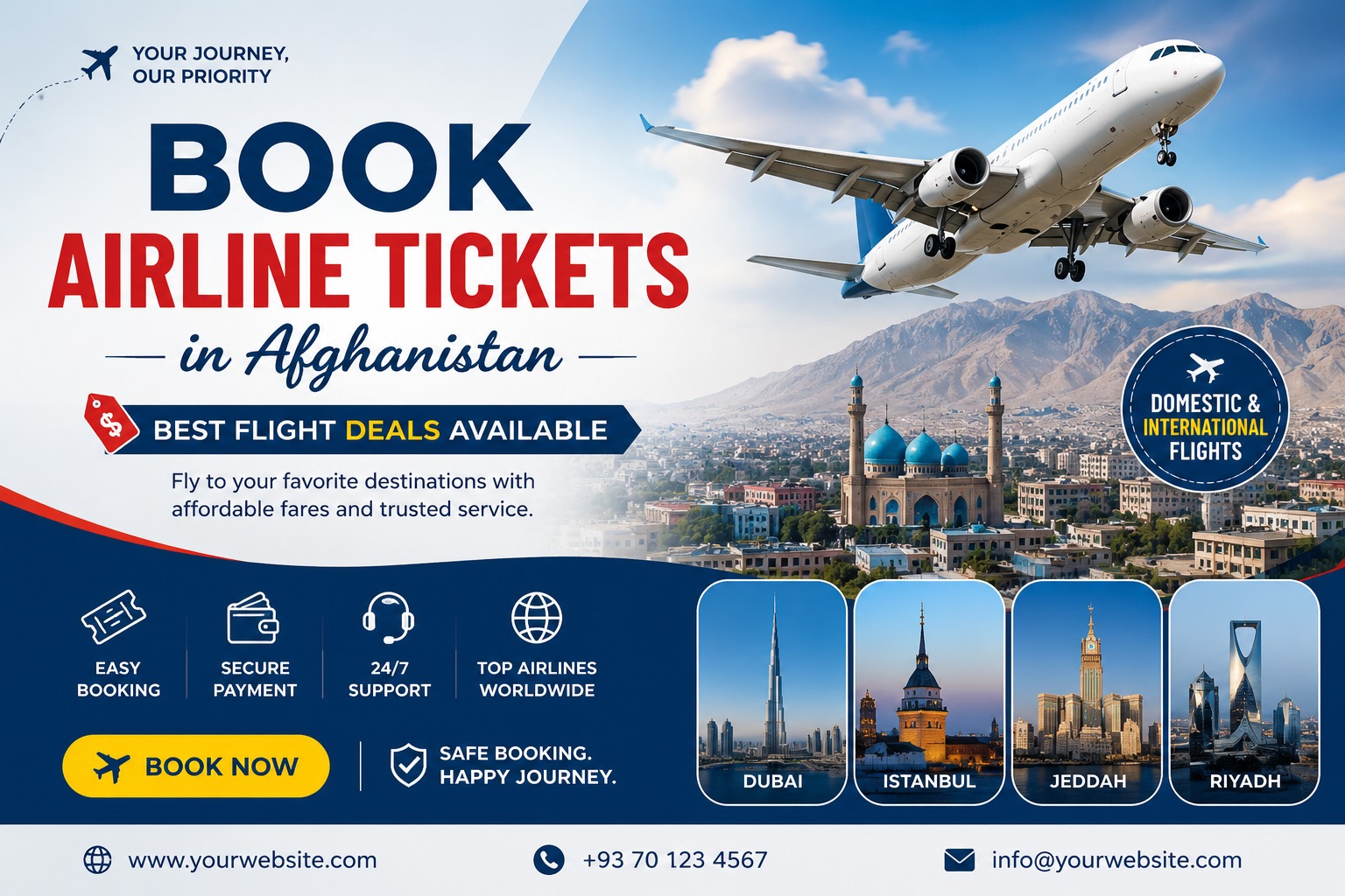 Book Airline Tickets in Afghanistan | Best Flight Deals Available